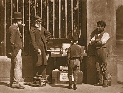 Der dramatische Schuhputzer, 1876-77 von John Thomson